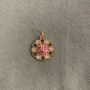 Elegant Gold and Pink Upcycled Necklace with Crystal Accents